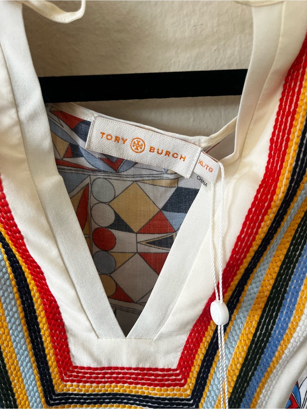 NWT Tory Burch $348 New Kaleidoscope Beach Tunic XL - Picture 11 of 12